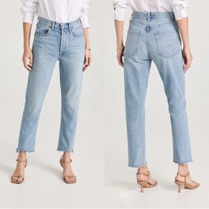 Agolde Riley High Rise Straight Leg Crop Jean Normcore